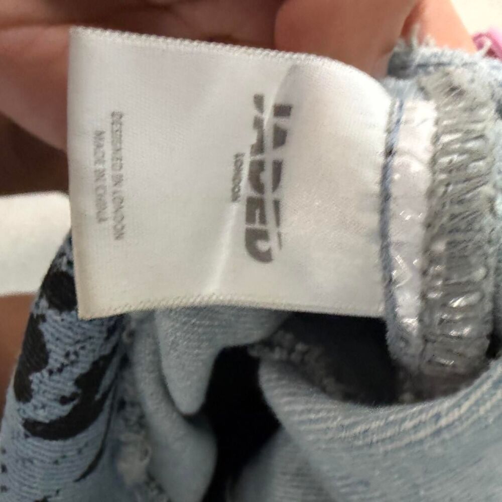 Jaded-london Graffiti Print Cropped Cotton Twill Trucker Jacket US 6 Y2k Grunge - Picture 8 of 8